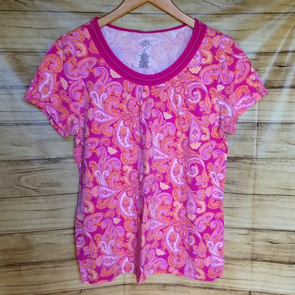 St John's Bay Xl Short Sleeve Boat Neck Tee